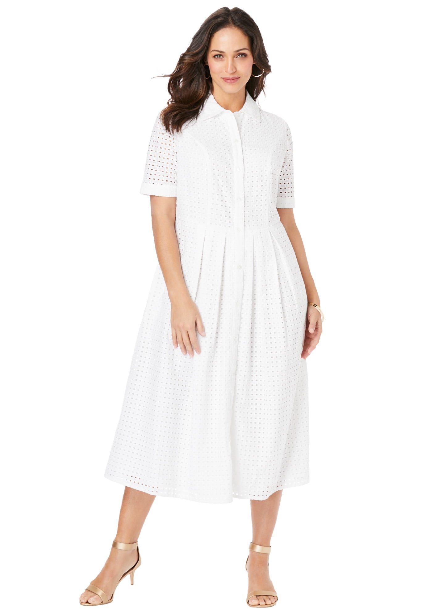 Eyelet Shirt Dress Dress 