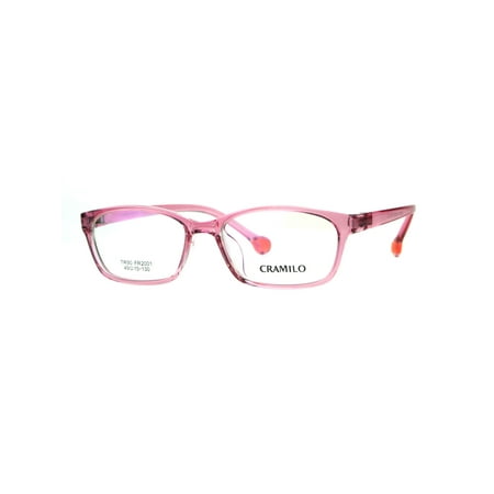 Optical Quality Pop Color Rectangular Plastic Narrow Eyeglasses Frame Pink