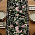 thumbnail image 5 of Table Runners 90 Inches Long Dress Scarves, Black Spring Floral Farmhouse Coffee/Dining/Kitchen Table Runner for Living Room, Elegant Pastoral Flowers Birds Watercolor 13x90 Inch, 5 of 9