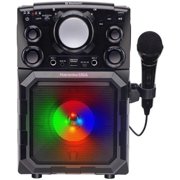 Karaoke USA Lecteur de karaoké MP3 portable avec Bluetooth, PA et batterie intégrée (GQ410), noir