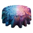 thumbnail image 4 of Colorful Burst Pattern Round Tablecloth 60"x60",Wrinkle Wipeable Table Cloth for Kitchen Dining Room Picnic Patio Party, 4 of 6