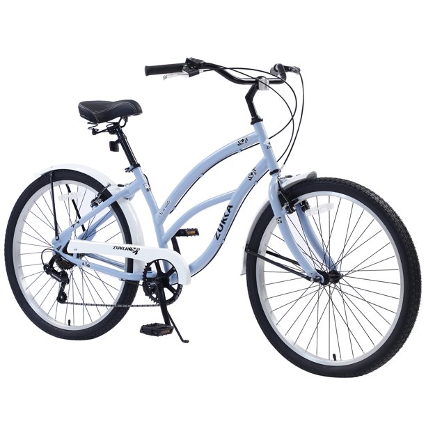 Zukka 26" Women Cruiser Bike 7 Speed Steel Frame Bicycle for Women Girls