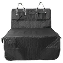 Unique Bargains Dog Car Seat Cover for Back Seat Multi-Layered Waterproof Design Pet Trunk Mat with Side Flaps Black