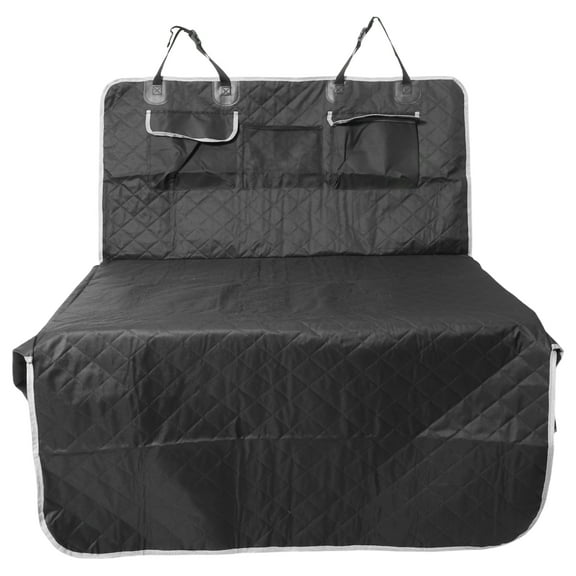 Unique Bargains Dog Car Seat Cover for Back Seat Multi-Layered Waterproof Design Pet Trunk Mat with Side Flaps Black