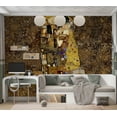 thumbnail image 3 of Tiptophomedecor Abstract Wallpaper Wall Mural - Klimt Inspiration: Golden Kiss, 3 of 7