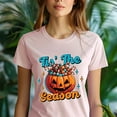 thumbnail image 5 of Women's Halloween T-Shirt, "Tis’ The Season" Candy-Filled Pumpkin Graphic Tee, Gold, Size M, 5 of 6