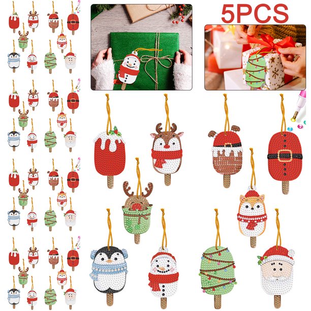 50 Uds. Adornos Colgantes Un Lado 5D Regalos Navidad Dibujos Animados DIY (GS201)
