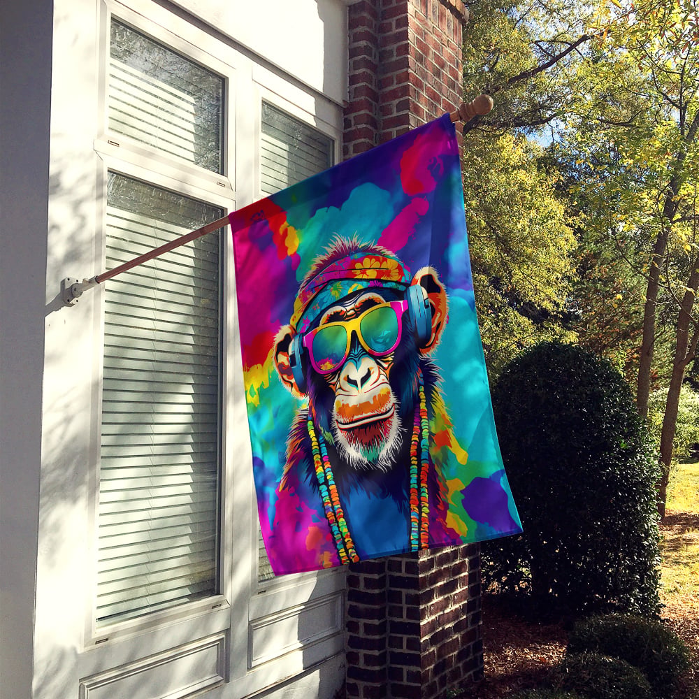 thumbnail image 2 of Hippie Animal Chimpanzee House Flag 28 in x 40 in, 2 of 5