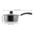 thumbnail image 3 of Miangastore Stainless Steel Milk Pot Cooking Soup Pot Single Handle Saucepan Pot with Cover, 3 of 9