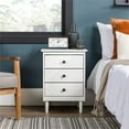 thumbnail image 2 of Walker Edison Modern 3 Drawer Nightstand - White, 2 of 13