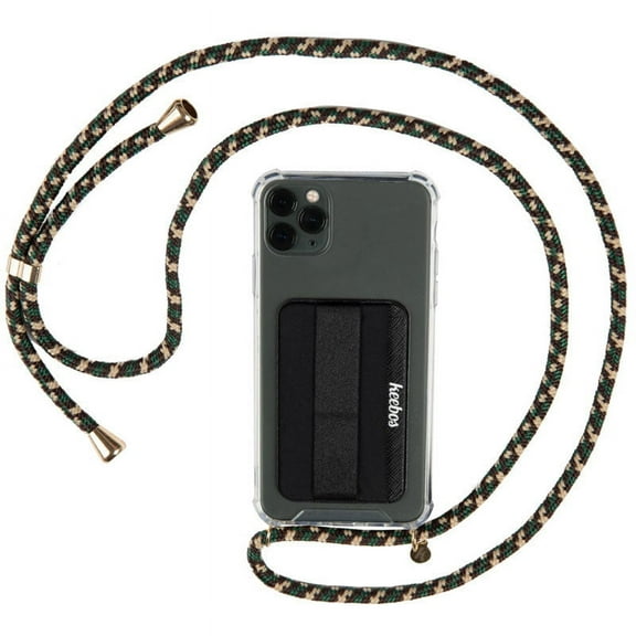 Crossbody Phone Case (Clear/Camo Green) for iPhone 11