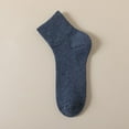 thumbnail image 2 of GDREDA Socks Men Autumn Winter Solid Color Towels Bottom Honeycomb Non Sports Basketball Breathable Socks Blue,One Size, 2 of 5