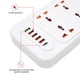 thumbnail image 3 of Inteprter Tira de tomacorrientes universal de 6 vías con puertos USB, enchufes eléctricos multifuncionales ignífugos, oficina, escuela, apartamento Electrónica  enchufe de EE. UU. Blanco, 3 of 6
