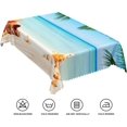 thumbnail image 6 of 60x84inches Tropical Ocean Beach Rectangle Tablecloth Palm Tree Leaves Blue Water Seashells Sand Beach Table Cloth Washable and Wrinkle Resistant Table Cover for Kitchen Dinning Outdoor Use, 6 of 7