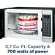 thumbnail image 5 of GE GCST07N1WWW Horno microondas, 700 vatios, 6 configuraciones de cocción automática, elementos esenciales de cocina para la encimera, dormitorio o apartamento, tecnología de bloqueo para niños 0.7 pi, 5 of 5