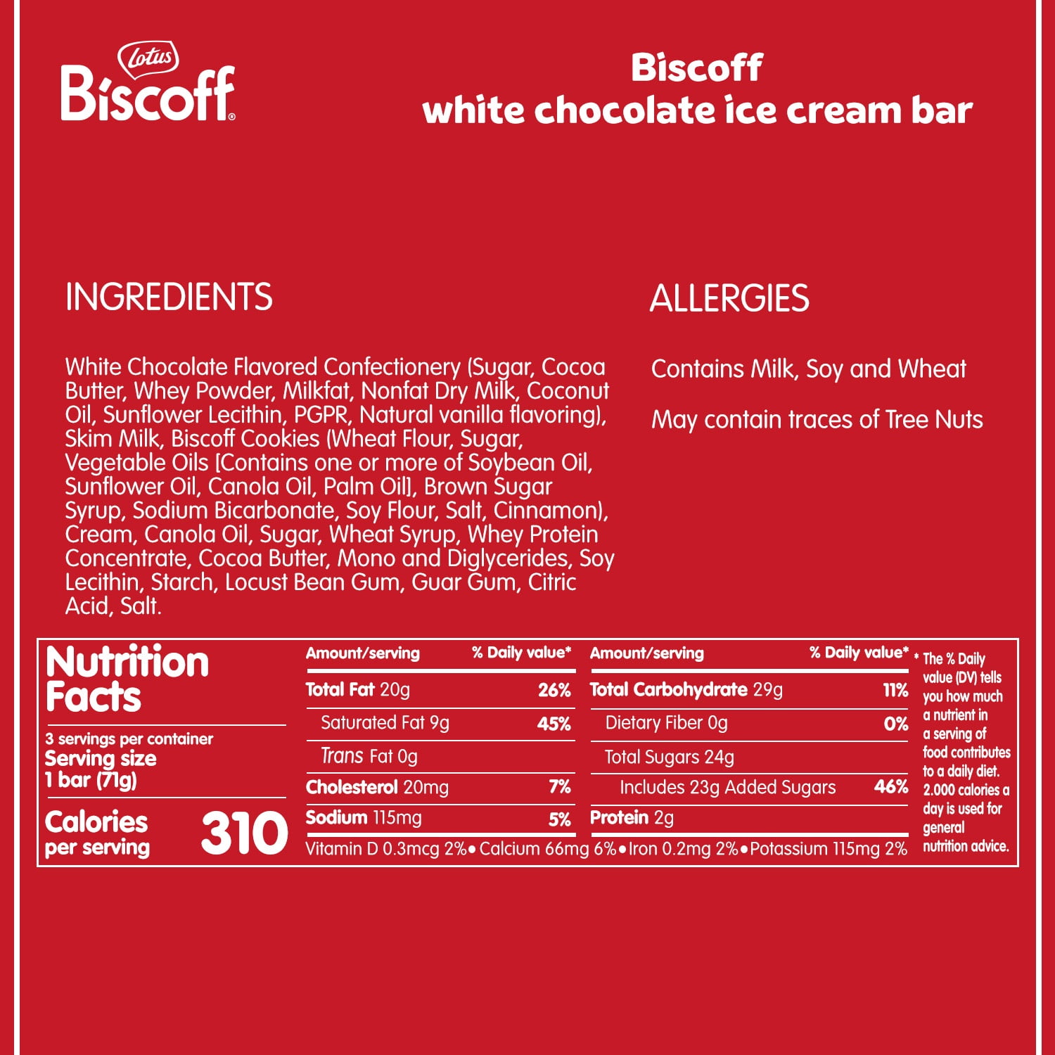 Biscoff Ice Cream Bars, Double Dipped in Cookie Butter and Belgian White Chocolate, 3 CT