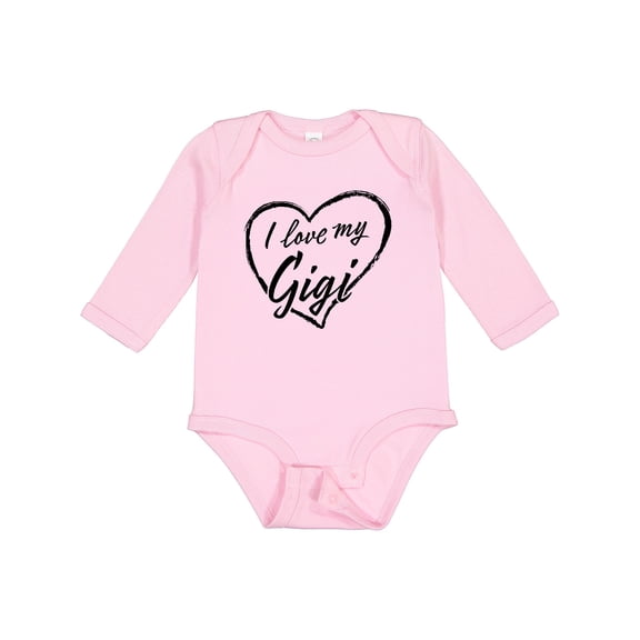 Inktastic I Love My Gigi in Black Chalk Heart Boys or Girls Long Sleeve Baby Bodysuit