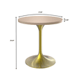 thumbnail image 7 of LeisureMod 27" Round Dining Table with MDF Top and Brushed Gold Stainless Steel Pedestal Base Seats 2-3 Person for Modern Home, Kitchen, Cafes Verve Collection Natural Wood, 7 of 7