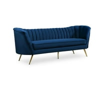 Meridian Furniture Margo Navy Velvet Sofa