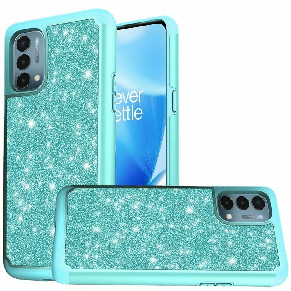 For Oneplus Nord 1 Nord N0 5g Glitter Tpu Bumper Phone Case Shock Proof Edges Hybrid Hard Back Slim Bumper Cover With Tempered Glass Walmart Com