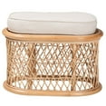 thumbnail image 2 of bali & pari Ladonna Bohemian Natural Rattan Ottoman Footstool, 2 of 6