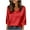 01 Red, variant on Fewfanhot Womens Fashion Silk Satin Tops Cap Three-Quarter Sleeve Blouse V Neck Shirts Business Casual Outfits