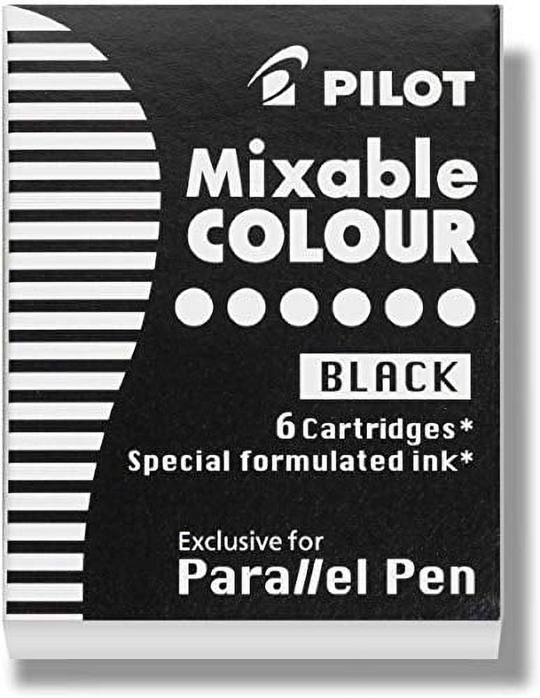 Pilot Parallel Pen 2-Color Calligraphy Pen Set with Black and Assorted Colors Ink Refills, 1.5 mm Nib (90050)