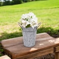 thumbnail image 4 of Hosley Set of 2, 7In H Galvanized Finish Bucket Vase with PVC Liner, Ideal Gift for Wedding Home Office Party DYI Indoor Outdoor Garden Patio, 4 of 8