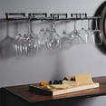 thumbnail image 6 of 4 Pcs Wall Mounted Wine Cup Stand for Cabinet and Bar Black 30cm, 6 of 6
