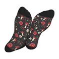 thumbnail image 5 of KLL Fly Agaric and Flowers Print Cool Socks Men's Women's Crew Socks Funny Crazy Novelty Stockings, 5 of 7