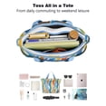 thumbnail image 4 of Tote Bag for Women - Colorful and Grey Abstract Art Artwork Shoulder Bag - Large Utility Work Duffle Bag with Zipper Handbag for Travel, Work, Sprots, 4 of 5