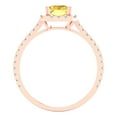 thumbnail image 4 of 1.86 ct Emerald Cut Simulated Yellow Diamond Solitaire with Accents Engagement Ring for Women in 18K Rose Gold, 4 of 5