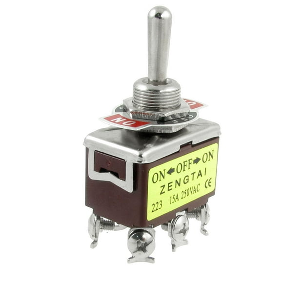 Unique Bargains 250V 15A Amps on-off-on 3 Way 6 Screw Terminals Momentary DPDT Toggle Switch