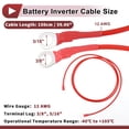 thumbnail image 4 of Cable de inversor de batería de 150 cm 12 AWG 3/8" 5/16" Cable de batería de cobre estañado rojo OT Tipo 1 Pc, 4 of 7