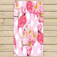 thumbnail image 1 of Toalla de playa ABPHQTO Floral rosa flamencos flores tropicales lunares 75x140 cm, 1 of 1