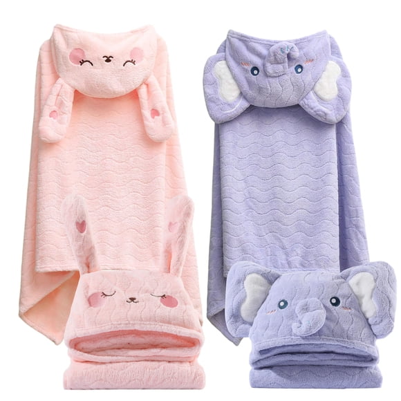 Toallas para niños pequeños FOINEMYED, paquete de 2 con capucha para niñas y niños de 1 a 5 años
