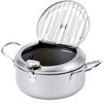 thumbnail image 1 of Stainless Steel Frying Pot with Thermometer and Oil Drip Drainer Rack for Kitchen Cooking, 1 of 7