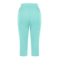 thumbnail image 7 of Mohiass Capri Pants for Women, Summer Casual Pull On Womens Capris with Pockets, Women's Casual Pants & Capris, Ladies Capris Cyan 3XL, 7 of 7