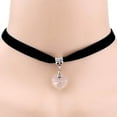thumbnail image 3 of OPOLSKI Gothic Heart Rhinestone Pendant Velvet Choker Short Necklace Red, 3 of 7