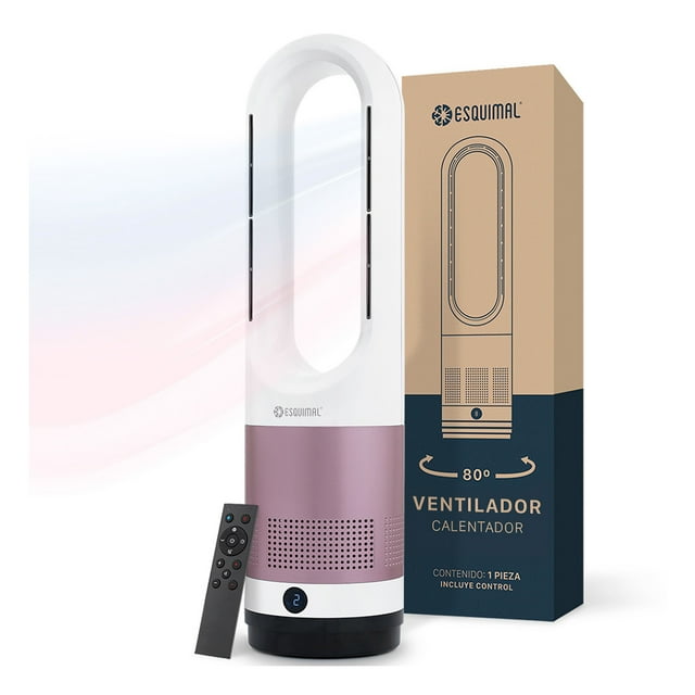 Ventilador Calentador 2 En 1 Sin Aspas Silencioso Esquimal Color Rosa - Blanco