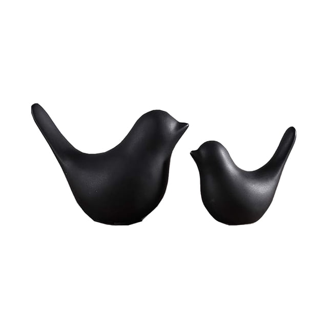 Wosthever 2 unids/set decoración elegante, adornos de pájaros de cerámica escandinavos minimalistas modernos, añaden encanto al hogar Decoración del hogar negro