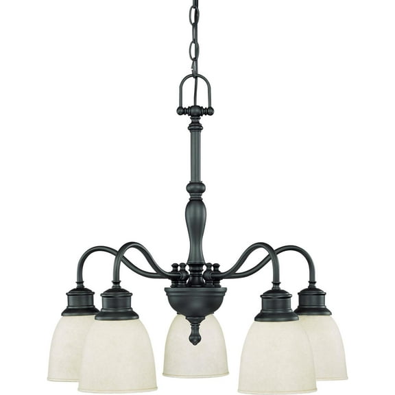 Nuvo Lighting 62778 - 5 Light (Medium Screw Base) 24" Bella Aged Bronze Finish with Biscotti Glass Chandelier Light Fixture (60-2778)