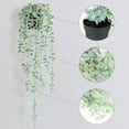 thumbnail image 4 of TETOU Faux Plants Artificial String of Gray Eucalyptus in Pot Realistic Green Hanging Plants for Shelf Desk Home Garden Decor, 4 of 9