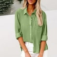 thumbnail image 1 of Soki Chemises Texturées à Boutons pour Femmes Manches Longues Unies Blouses Tendance avec Col et Poches, 1 of 6