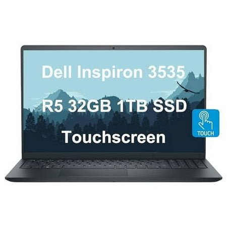 Dell Inspiron 15 15.6" Laptop (FHD Touchscreen, AMD Ryzen 5 7530U, 32GB RAM, 1TB PCIe SSD, (6-Core Beat i7-1165G7)) Numeric Keypad, Webcam, 2024 Inspiron 3000 3535, Win 11 Home, Carbon Black