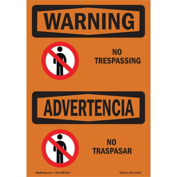 OSHA WARNING Sign - No Trespassing | Decal | Protect Your Business, Construction Site, Warehouse & Shop Area | Made in the USA
