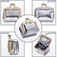 thumbnail image 4 of Mini Leather Jewelry Box for Women, Portable Vintage Leather Coin Purse, Jewelry Case with Kiss Lock, Mini Travel Ring Box for Earring Ring Necklace (Golden with Chain), 4 of 10