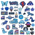 thumbnail image 1 of Parche termoadhesivo bordado, 39 piezas, parche azul mixto, apliques adhesivos, parches para coser, transferencias, parche termoadhesivo o parche para coser para ropa, camiseta, chaqueta vaquera, 1 of 5