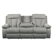 Signature Design by Ashley Mitchiner Reclining Sofa with Drop Down Table in Fog