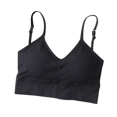 

Yuwull Bra Comfort Wirefree Full Coverage Seamless Longline Bra with Embedded Pad for Women Without Steel Ring Bras Black One Size Clearance